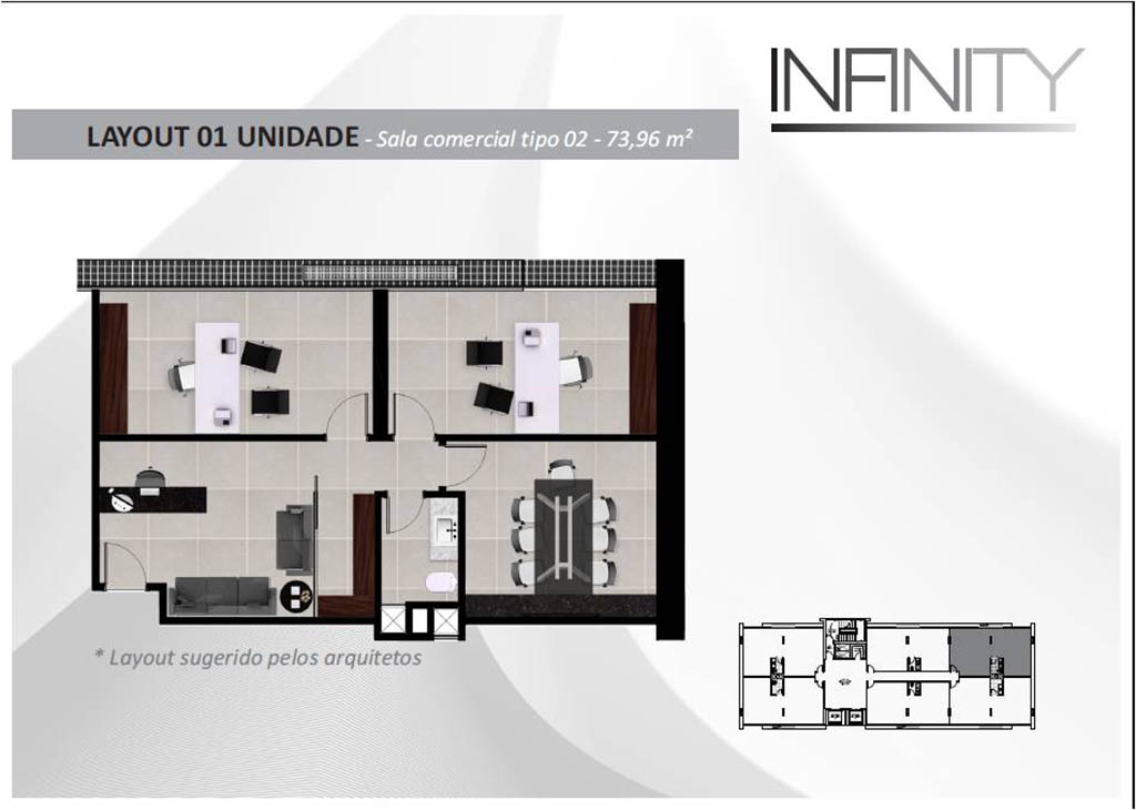 Planta comercial edifício